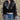 Morris Kaye chocolate rabbit fur jacket with fox trim at collar and cuffs