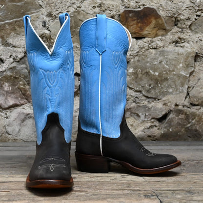 Rios of Mercedes ladies 14″ boot with Sea Salt deercow top and chocolate vamp