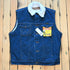 View of Wrangler Sherpa Lined Denim Vest in Prewashed featuring sherpa lining, spread collar, and button-front closure