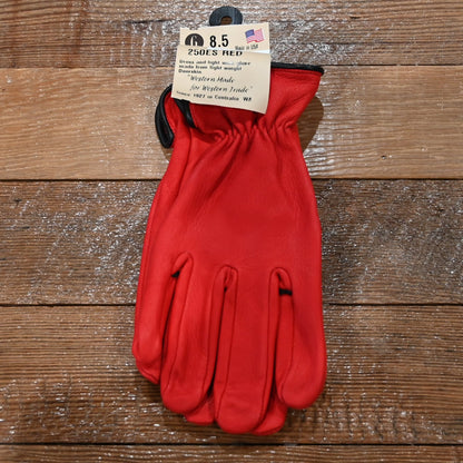 Geier Gloves lightweight red deerskin work glove with black piping