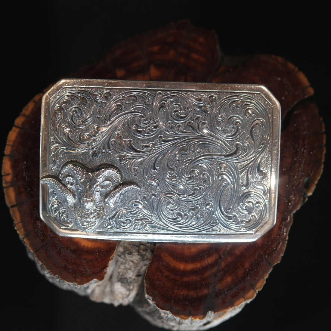 Vogt Engraved Ram Head Buckle - Smooth Edge
