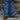View of Macie Bean 12″ boot in sky blue shaft with Kango tobacco ostrich vamp, almond toe and cowgirl heel