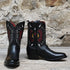 View of Stallion Ladies 9" Peewee Boot – Black Calf with Moonburst Inlay & 