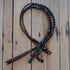 Traditional Rawhide 30 Plait 102" Romel Reins: Brown with Black and White Accents
