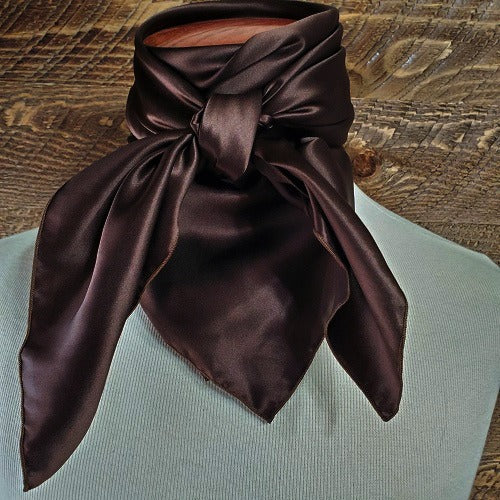 Cowboy Images Charmeuse Plain Brown Wild Rag