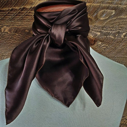 Cowboy Images Charmeuse Plain Brown Wild Rag