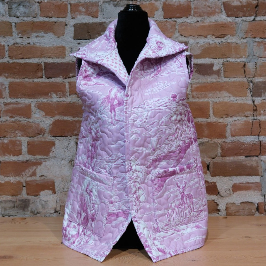 Ida Mae Home - Buffalo Toile Blossom Quilted Ruby Vest