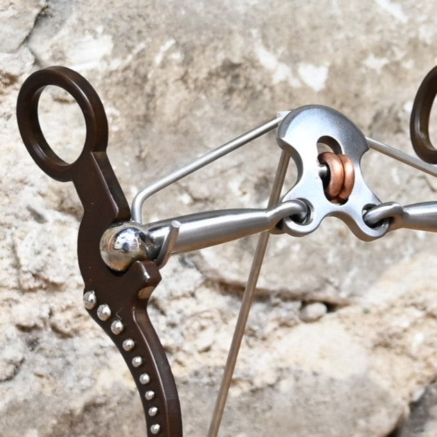 Tom Balding Cody Double Cross bit with stainless shanks and sweet iron Double Cross mouthpiece.