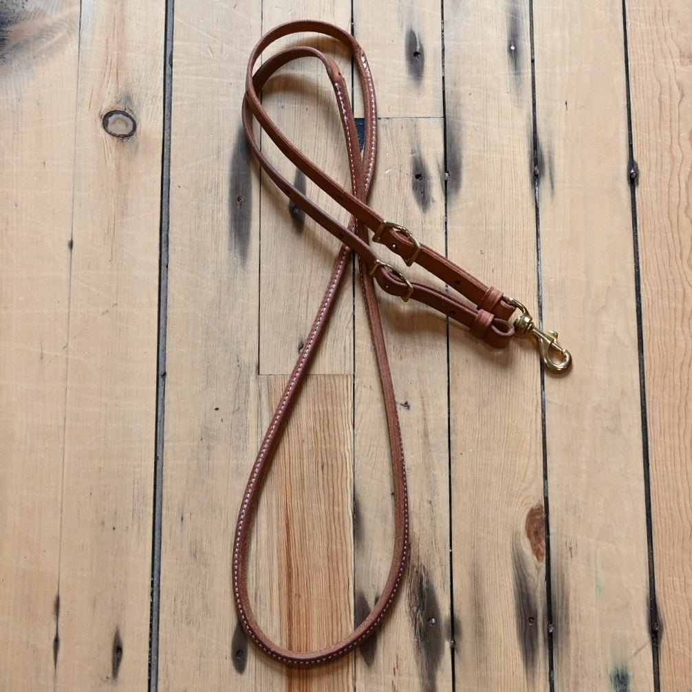 Berlin Custom Leather 3/4″ × 7′ roper reins with rolled center and water loop ends