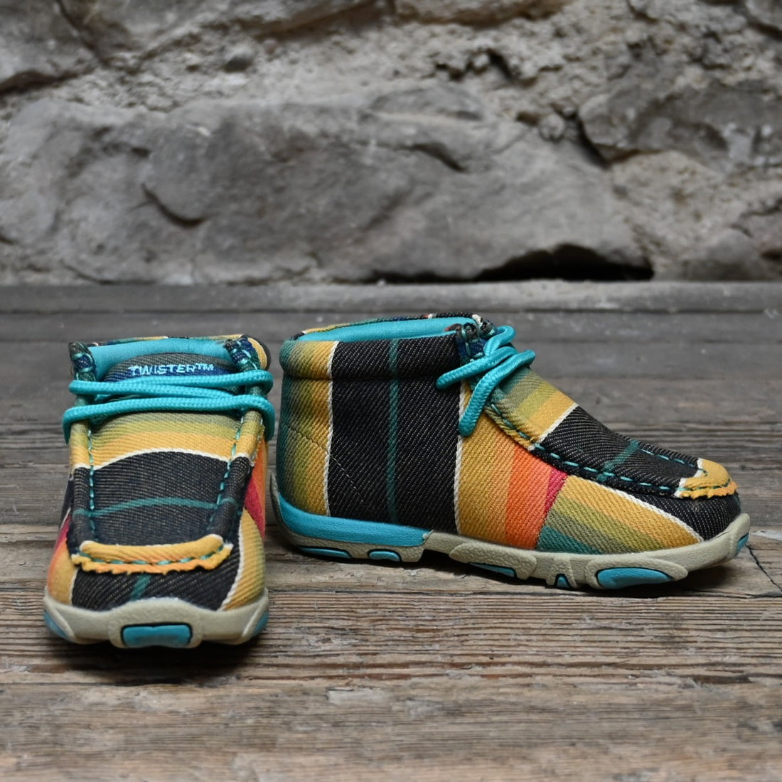 Twister Elise casual shoes in turquoise with colorful design