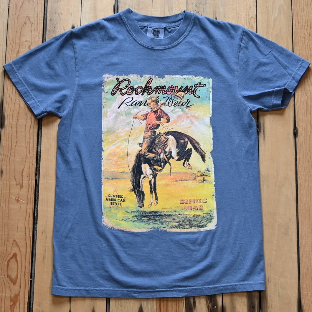 Rockmount Vintage Bronc graphic t-shirt in denim blue
