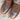 Hyer ROZEL 13" boots showcasing walnut cowhide vamp and top with cream cowhide underlay design, Cutter toe, and leather stacked heel