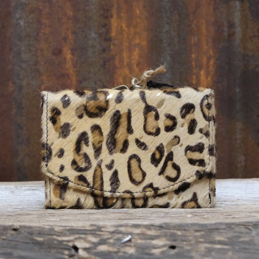 Myra Hallmark printed canvas wallet with leather trim and zipper closure