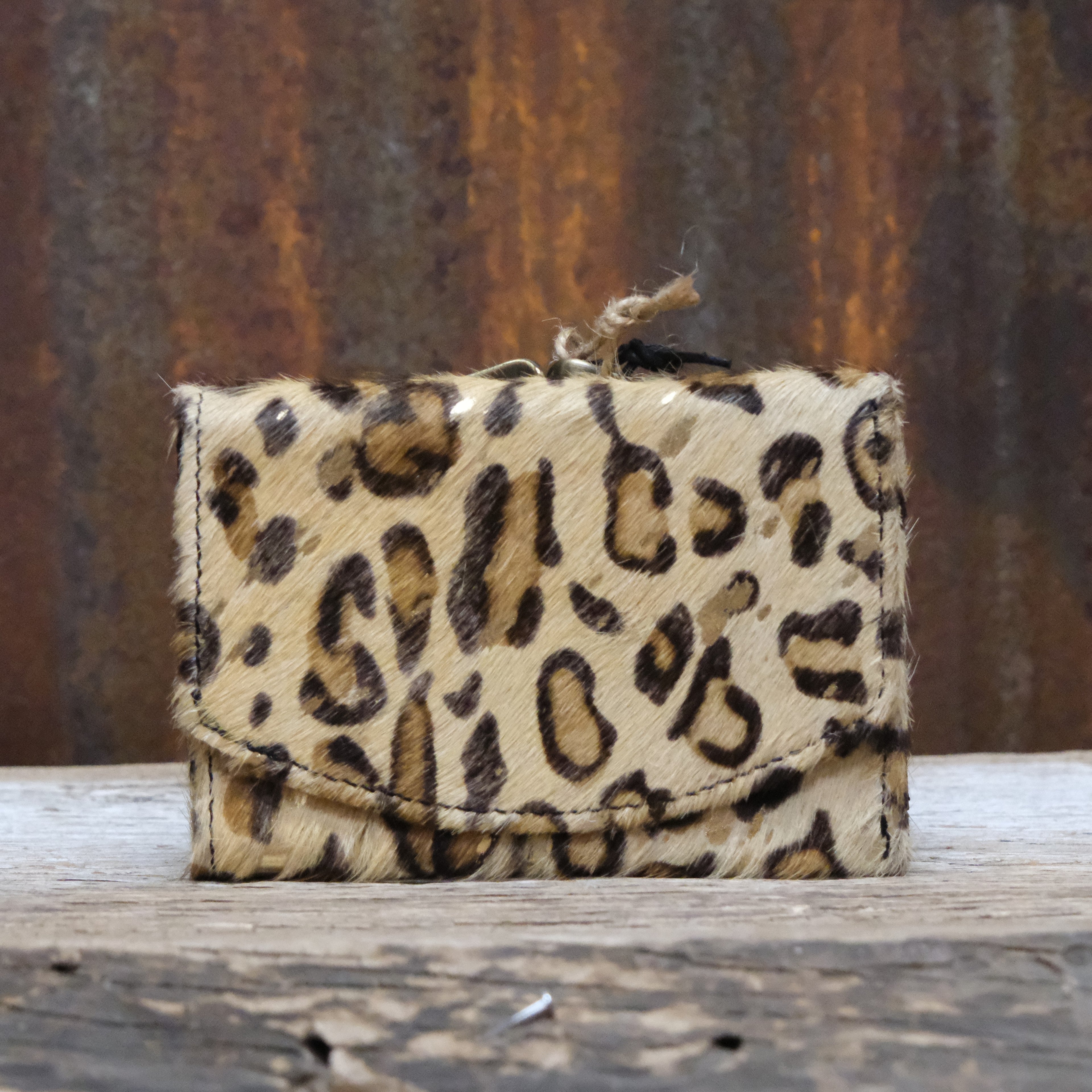 Myra Hallmark printed canvas wallet with leather trim and zipper closure