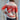 View of Pendleton ladies lambswool cardigan in natural and scarlet with alpine winter motifs