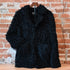 Morris Kaye black Kalgon lamb fur jacket with four front closures and two front pockets size medium