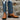 Olathe Men's 16" Leather Boot In Navy Blue W/White Diamond Top