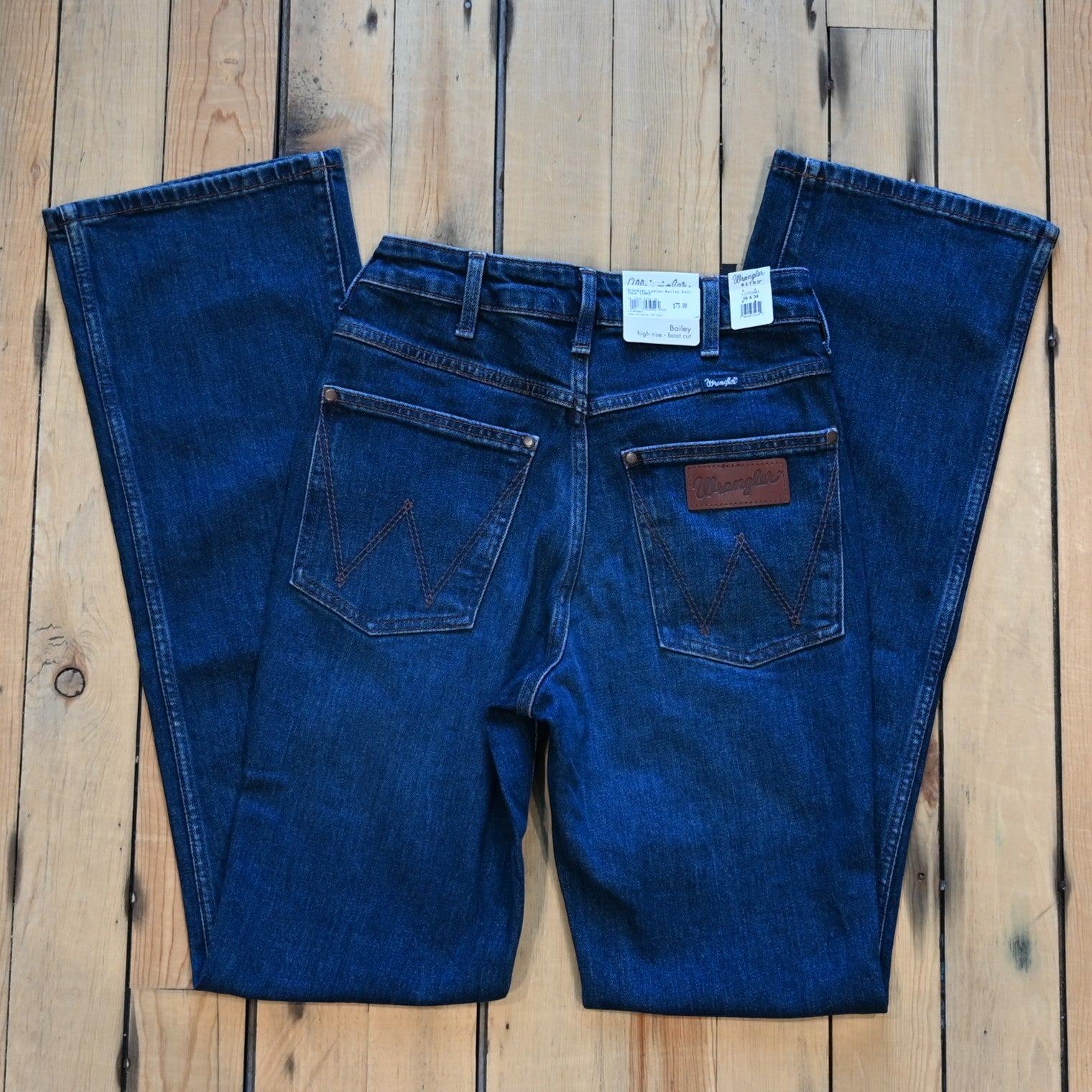 Wrangler Retro Bailey high rise bootcut jean in Isla dark wash