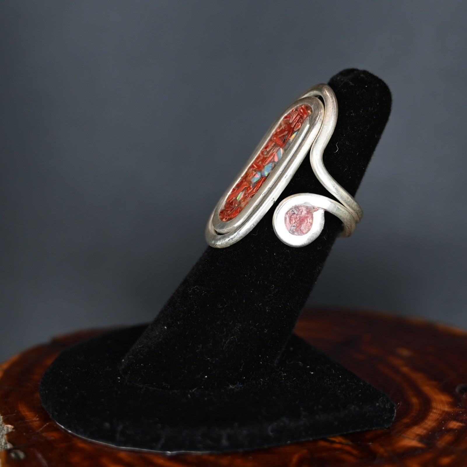 Jeanie Chadwick Jewelry Sterling Silver Large Gem Ring with assorted gemstone centerpiece, handmade in .925 silver