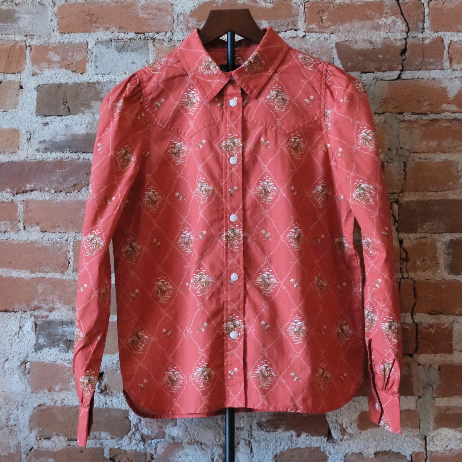 Pendleton Women’s Cowgirl Lattice Winona puff sleeve shirt in soft print