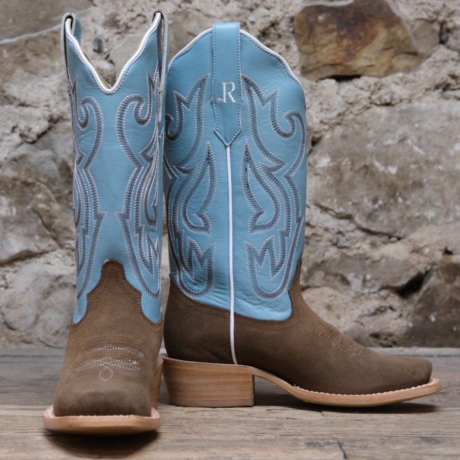 R. Watson 13" Ladies Chocolate Heavy Roughout - Sky Blue Goat