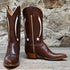 Lucchese Ladies 12-inch honey calf leather boot with shooting-star inlay and pointed square toe