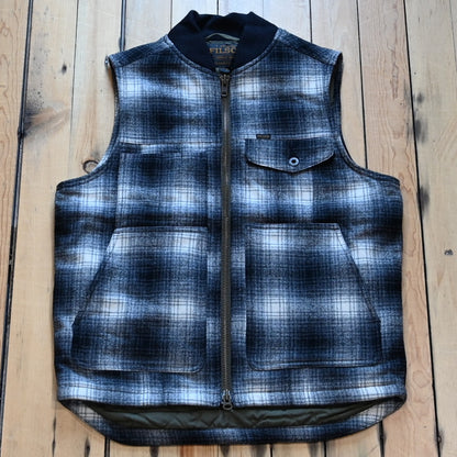 Filson Spokane Insulated Work Vest in Charcoal Ombre with wool blend shell and utility pockets