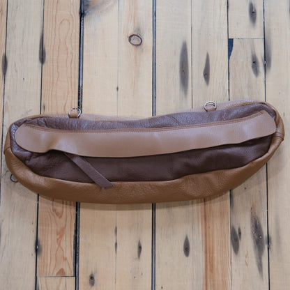 K Bar J Leather Cantle Bag in Taupe and Milk Chocolate