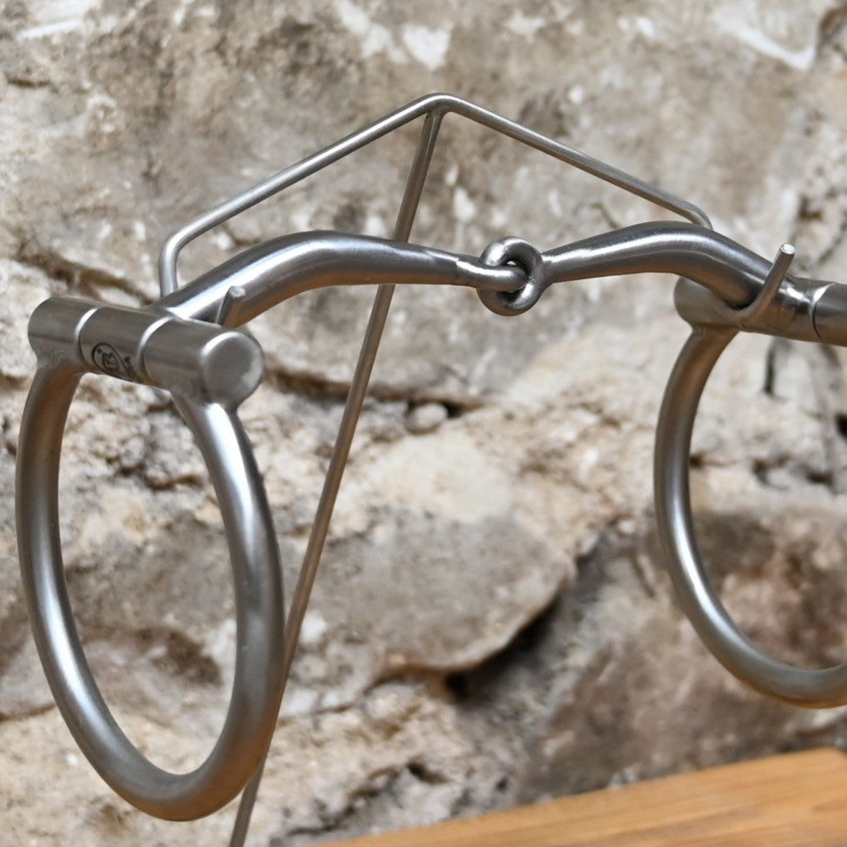 Tom Balding Baseline D‑Ring snaffle bit with sweet iron House mouthpiece and satin D‑Rings.