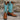 Nutted Calf Men's 16" Buckaroo Boot with Fancy Pull Strap with Turquoise Top and Tobacco Vamp view of front and side