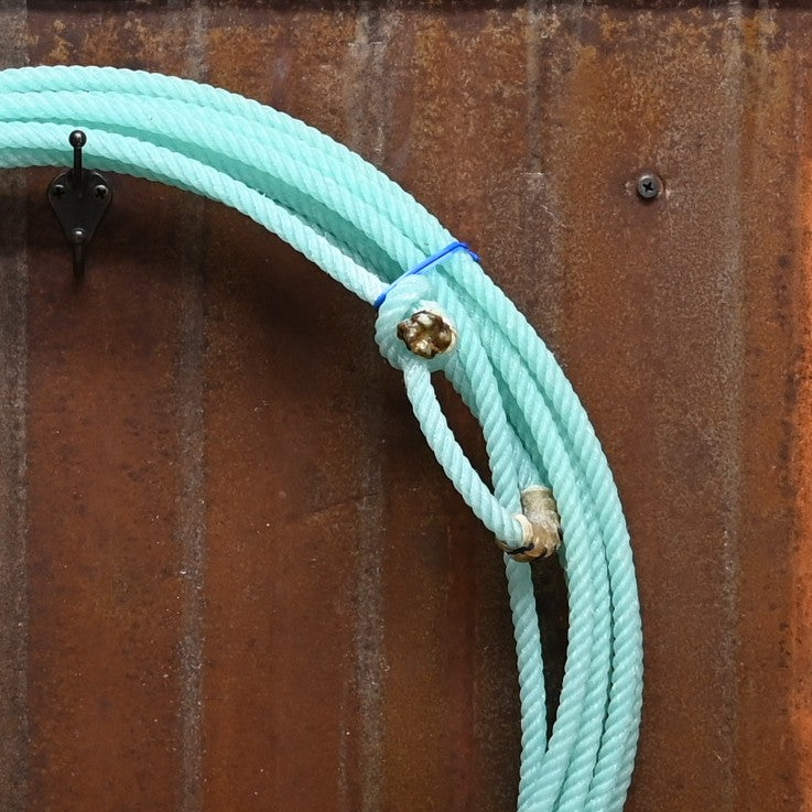 Fast Back Cobalt 35′ 4-strand heel rope in blue-aqua color with durable core construction