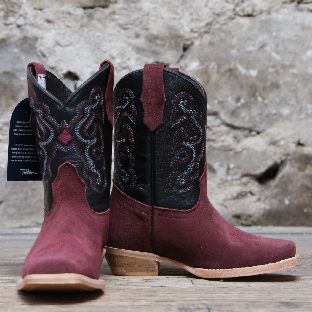 R. Watson Kids Rhubarb Roughout Western Boots