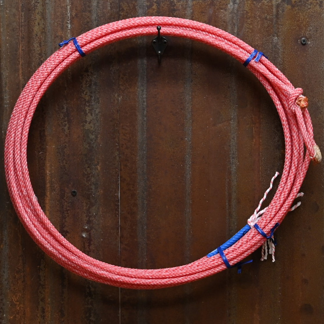 Ricky Bobby Red Rancher Rope, 40′ 5-strand nylon/poly blend with red pattern