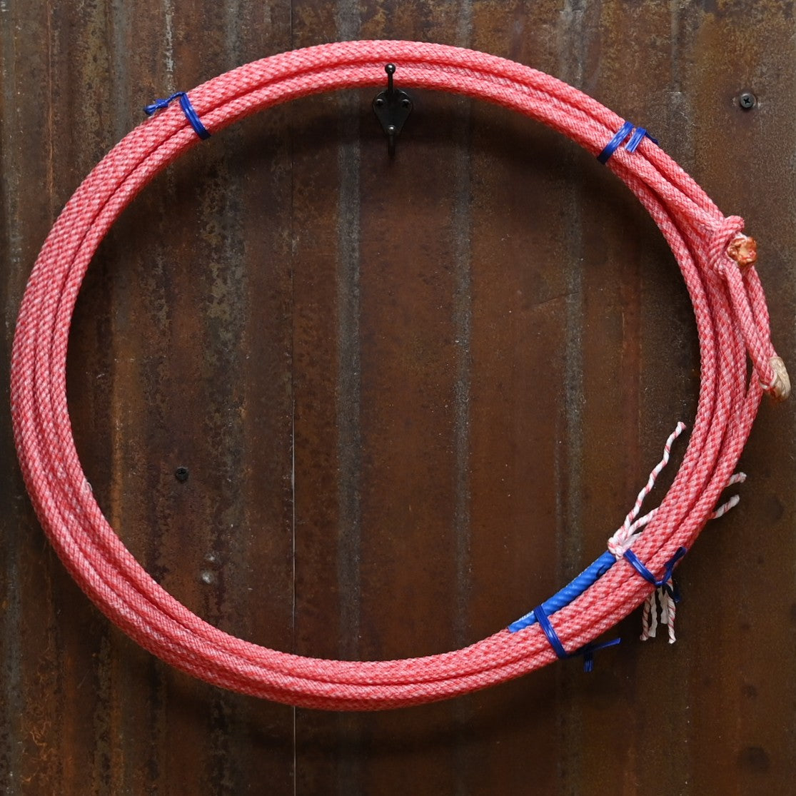 Ricky Bobby Red Rancher Rope, 40′ 5-strand nylon/poly blend with red pattern