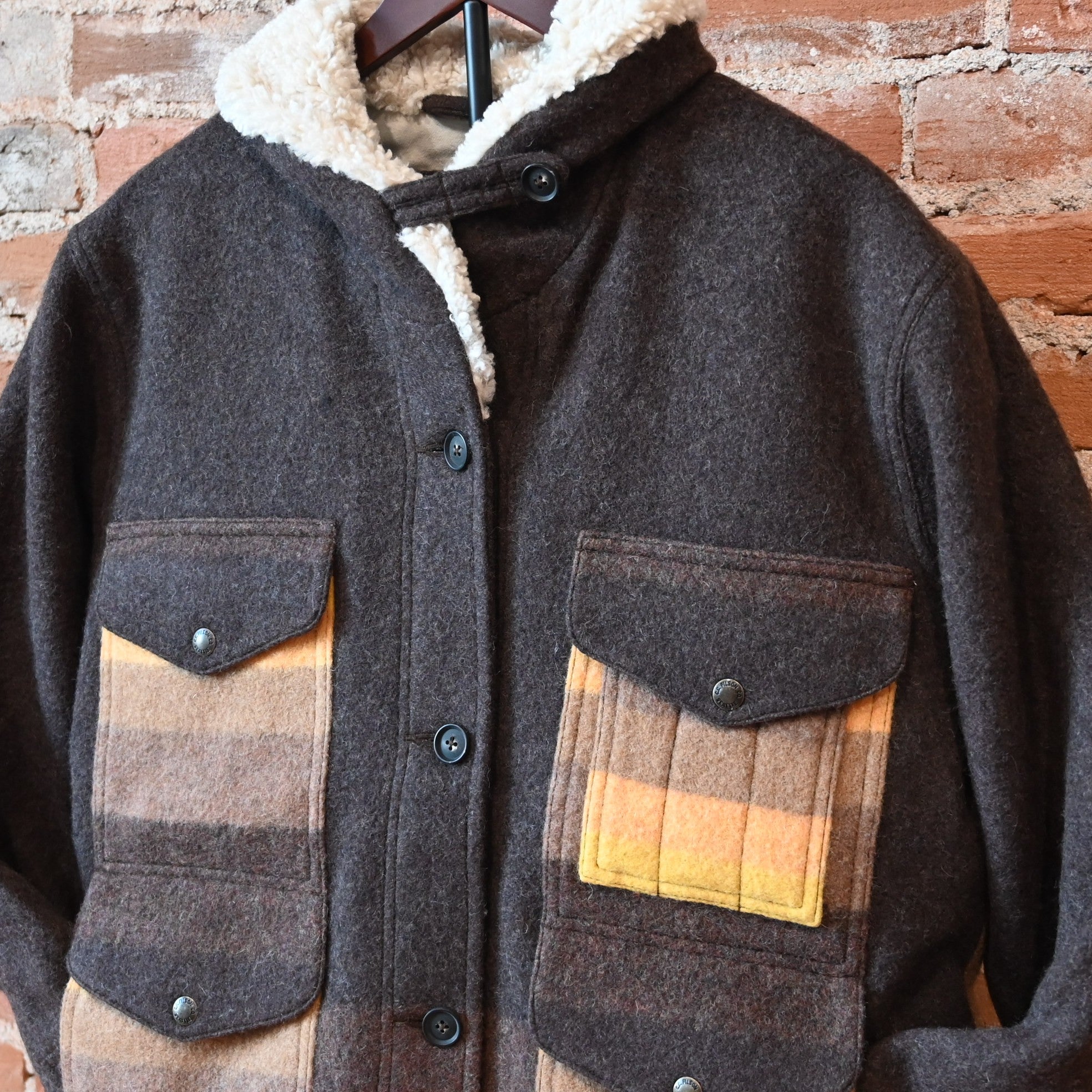 FILSON ダッフルコート 希少 Filson - Ladies Kodiak Shawl Collar Coat (Brown/Yellow Stripe