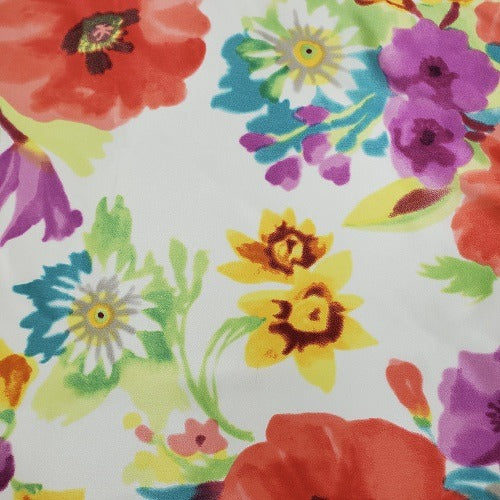 Cowboy Images Charmeuse Multi Colors On Ivory 44x44 wild rag