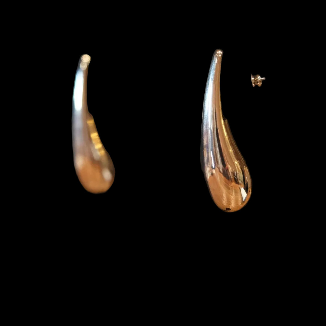 Athena Designs Sleek Gold Teardrop Earrings