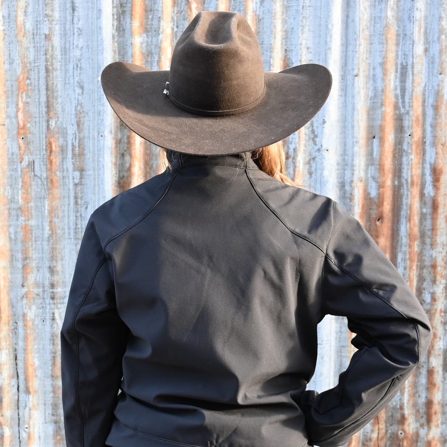 Atomic 79 Gear Back Block Soft Shell Jacket in Black view of back