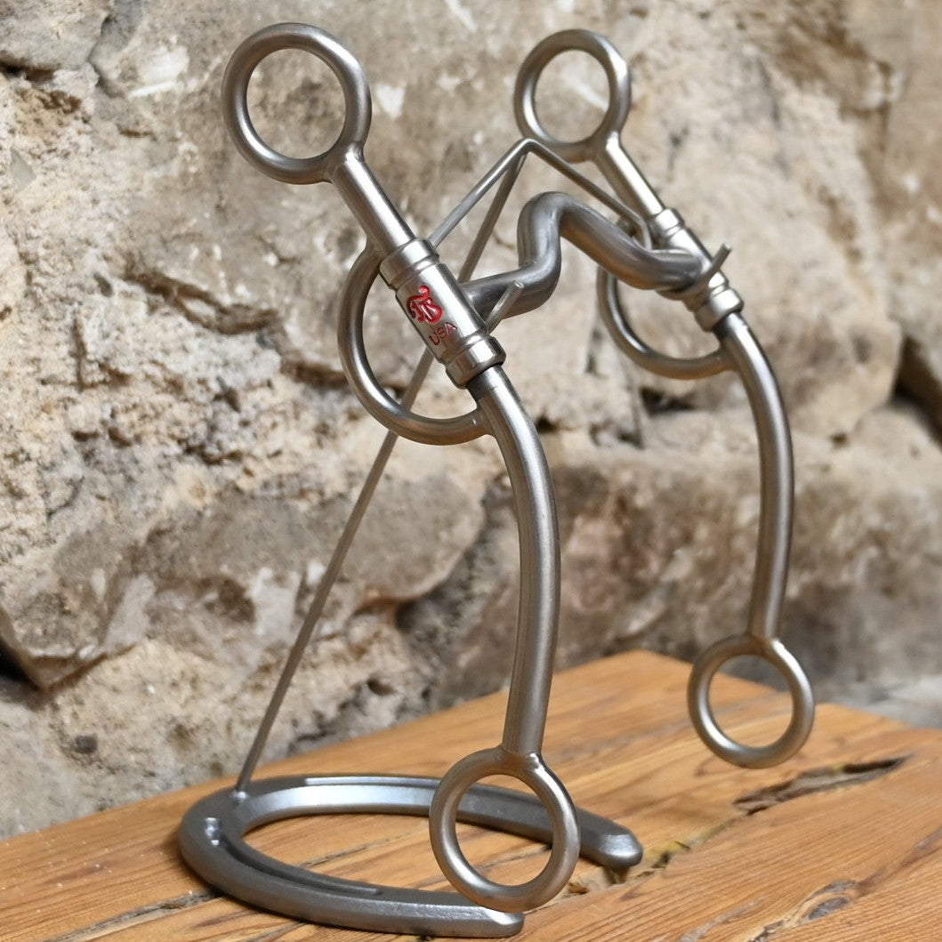 Tom Balding Advantage Long Medium Low Bit with stainless shanks and sweet iron port mouthpiece.