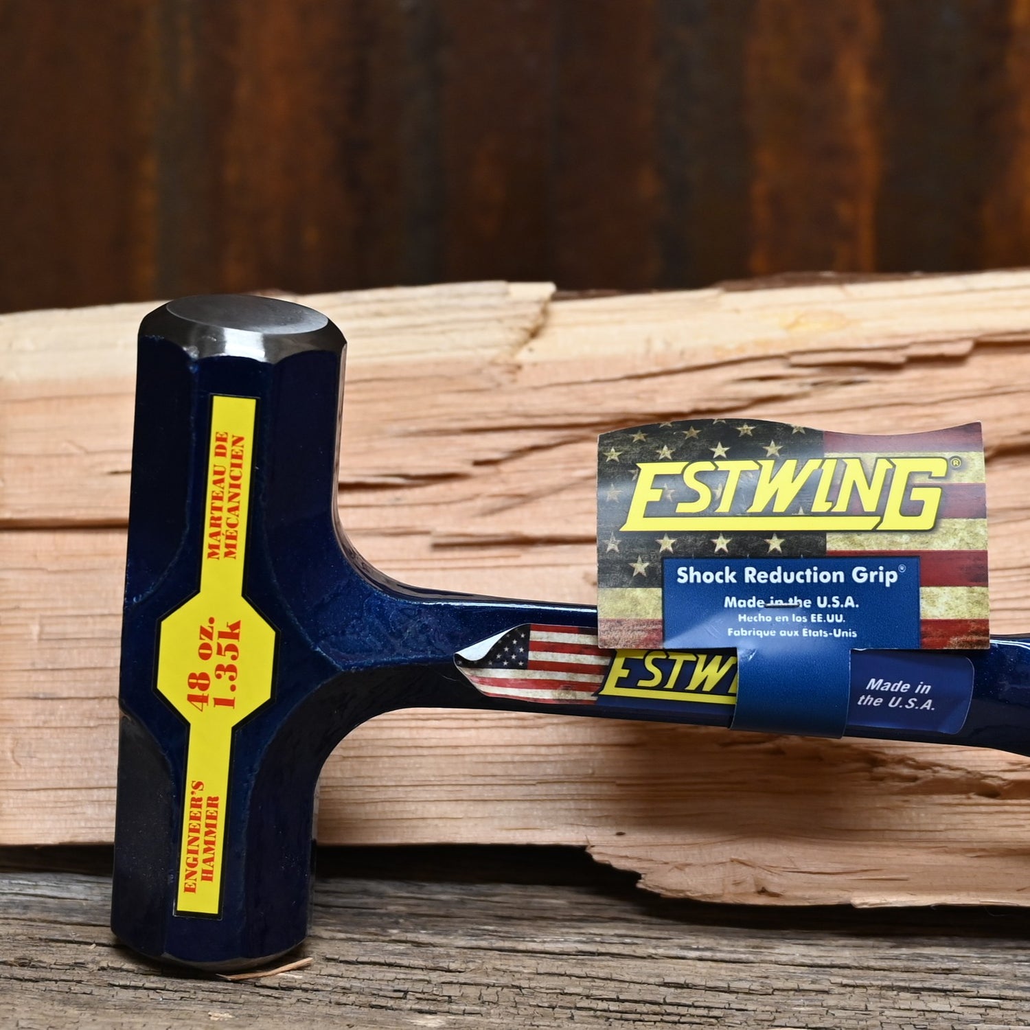 Estwing 48 oz engineer’s hammer one-piece forged steel with shock-reduction grip