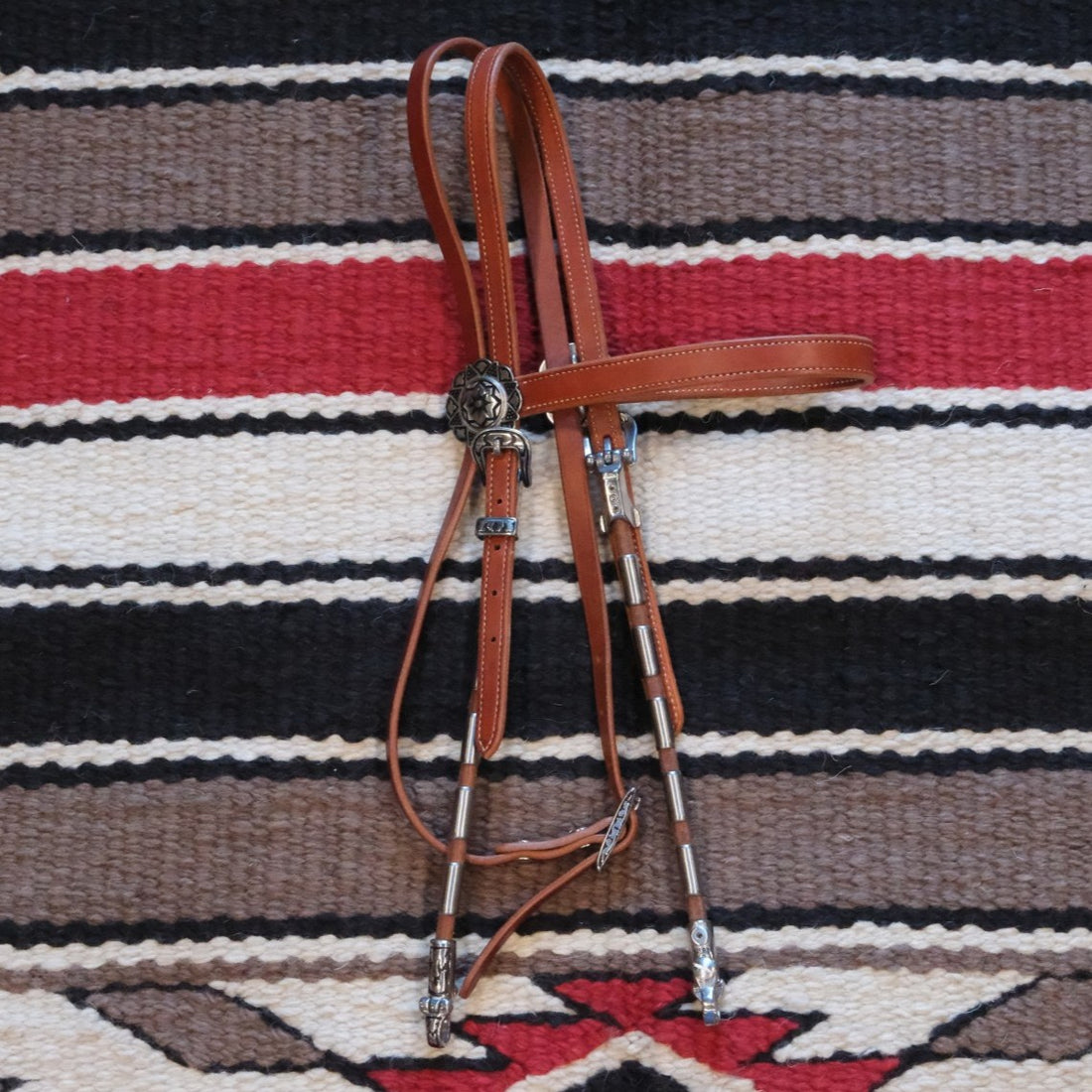 Jeremiah Watt Crimped Ferrule Cheek Headstall with Zinc Hardware