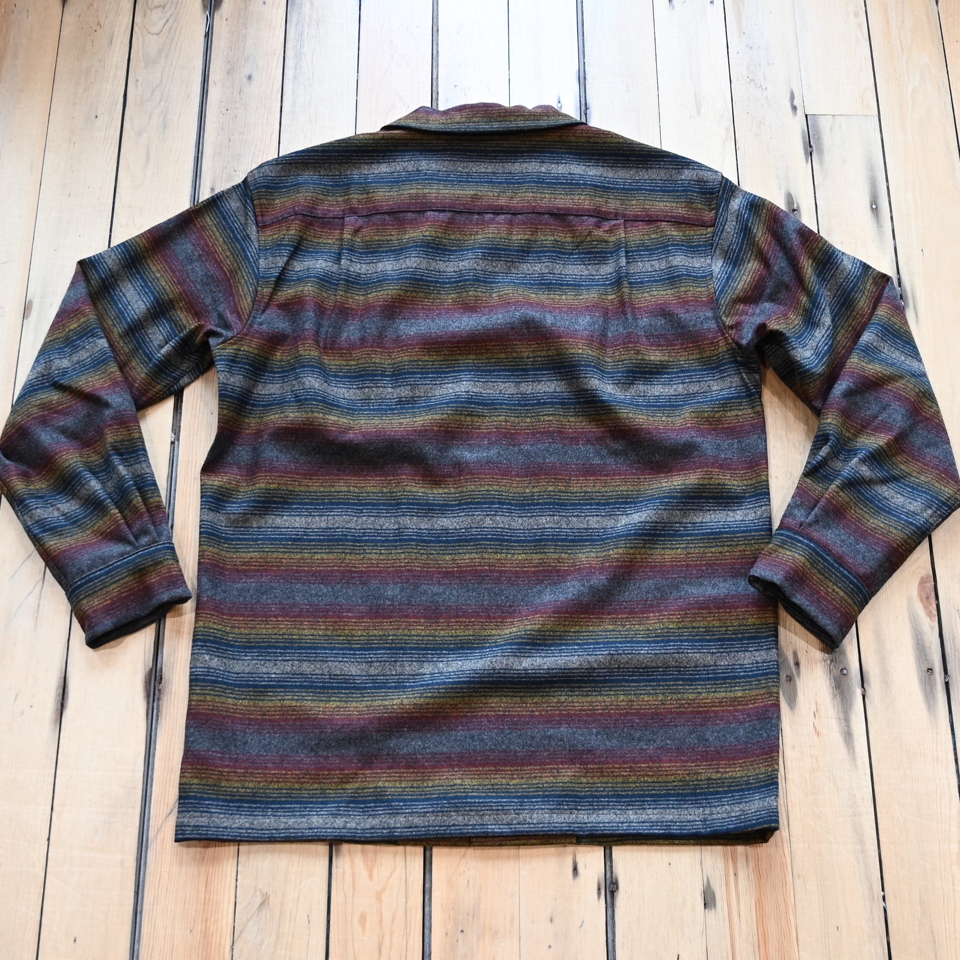 Pendleton – Men's Wool Board Shirt in Brown Multi Ombre Stripe