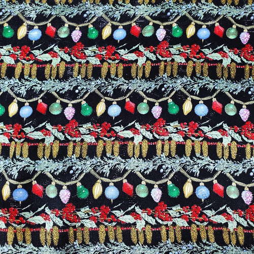 Cowboy Images 36x36 charmeuse wild rag with Christmas Lights Western holiday print