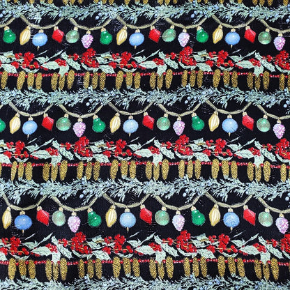 Cowboy Images 36x36 charmeuse wild rag with Christmas Lights Western holiday print