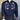 View of Rockmount men’s navy embroidered western shirt with tulip details and red saddle stitching