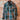 Filson Mackinaw Wool Jac-Shirt in Green, Orange, and Gray Plaid with button-front and chest pockets