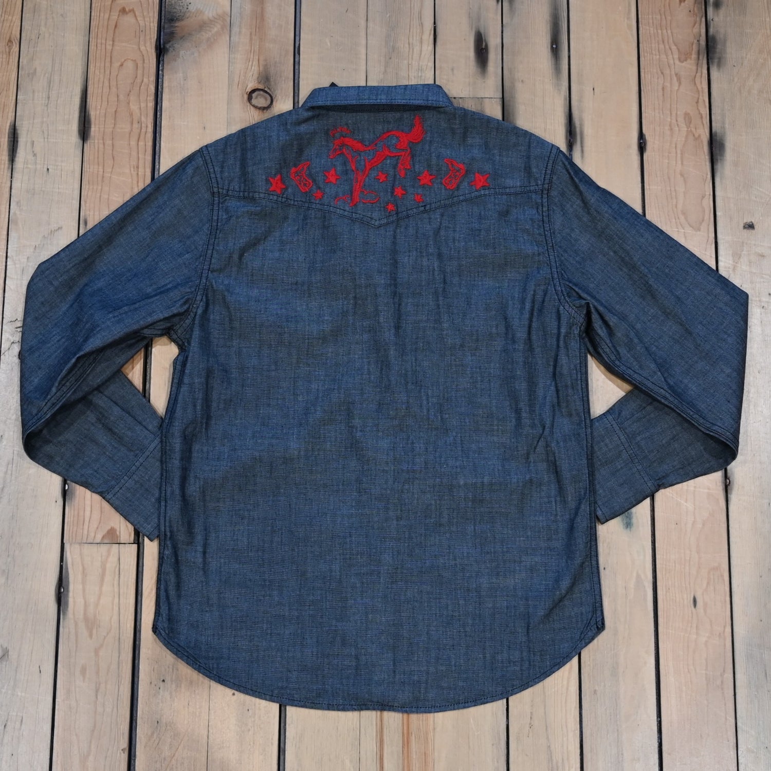Filson Ladies Embroidered Western Shirt Black Chambray