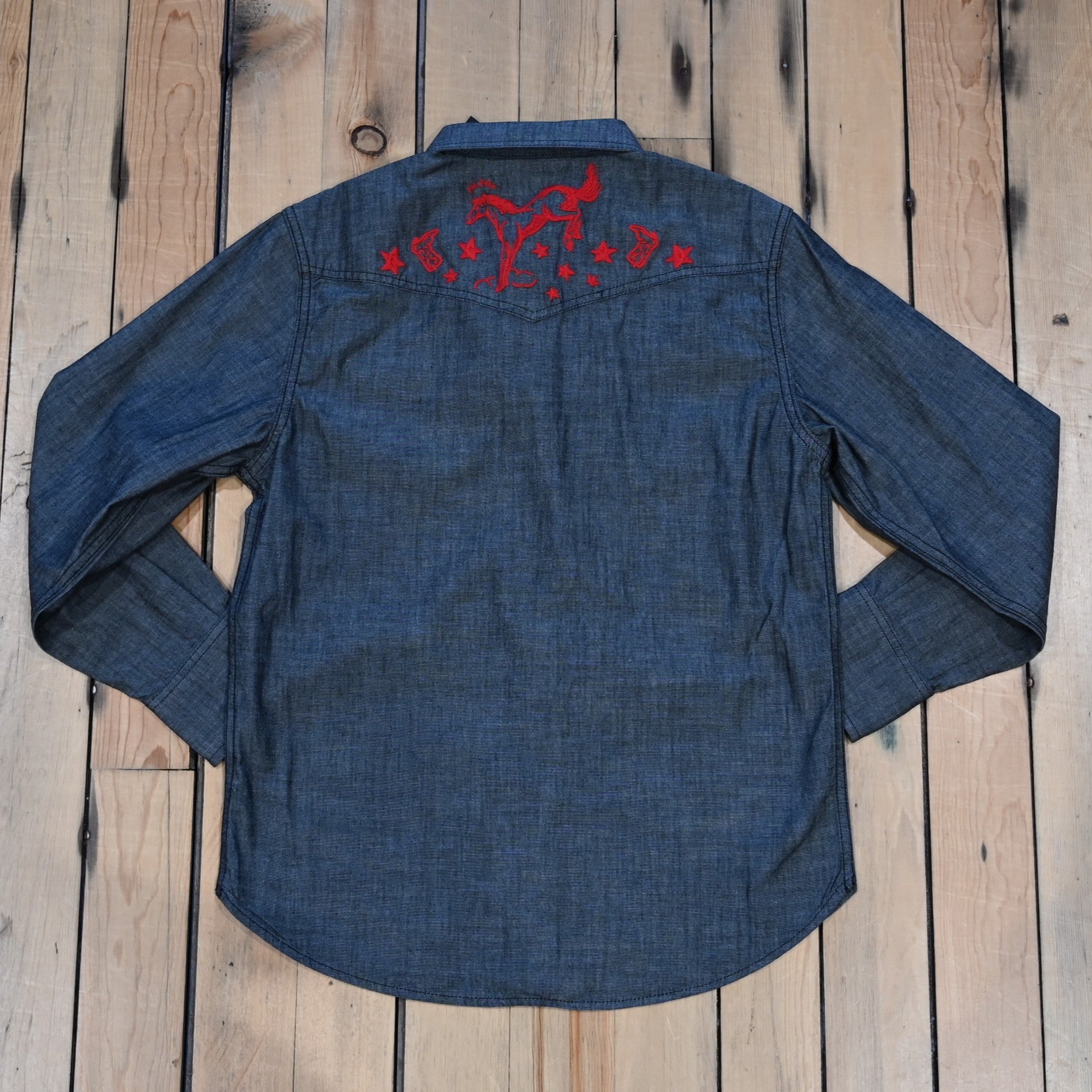 Filson Ladies Embroidered Western Shirt Black Chambray