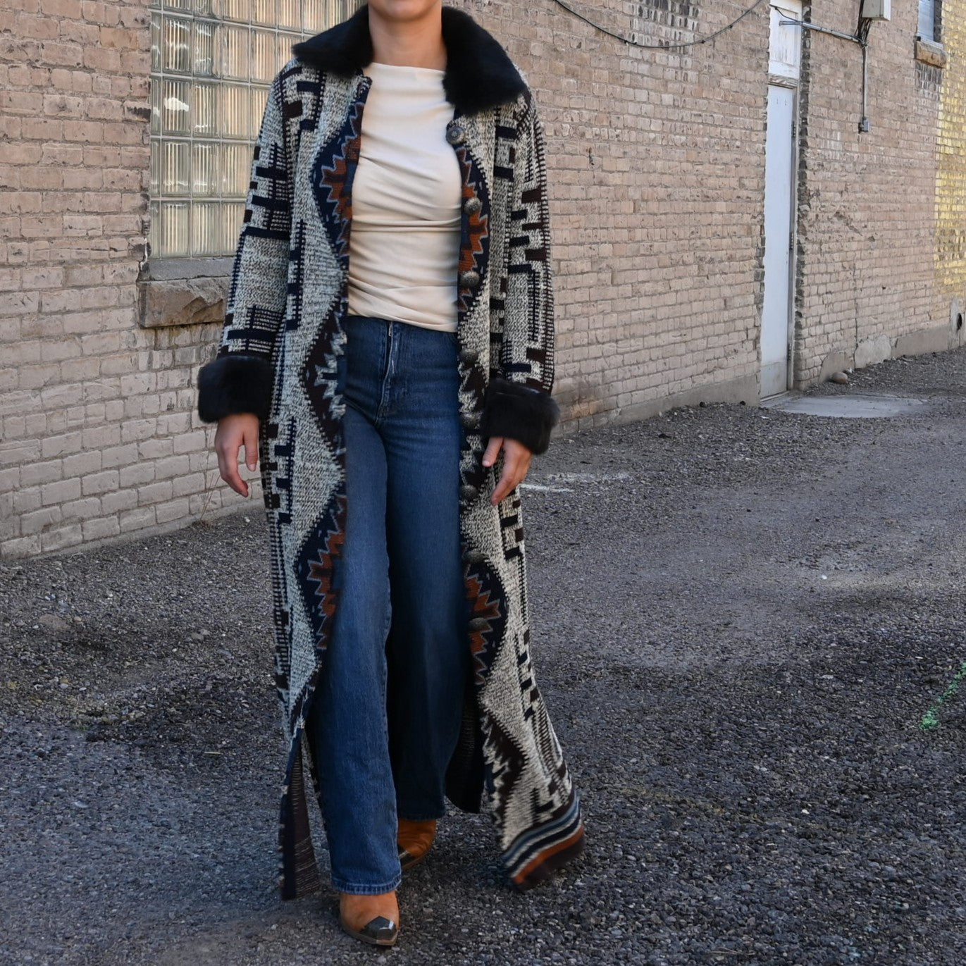 Double D Ranch Caspar Duster With Fur Collar