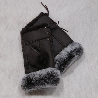 Morris Kaye HandsFree Shearling &amp; Rabbit Texting Gloves